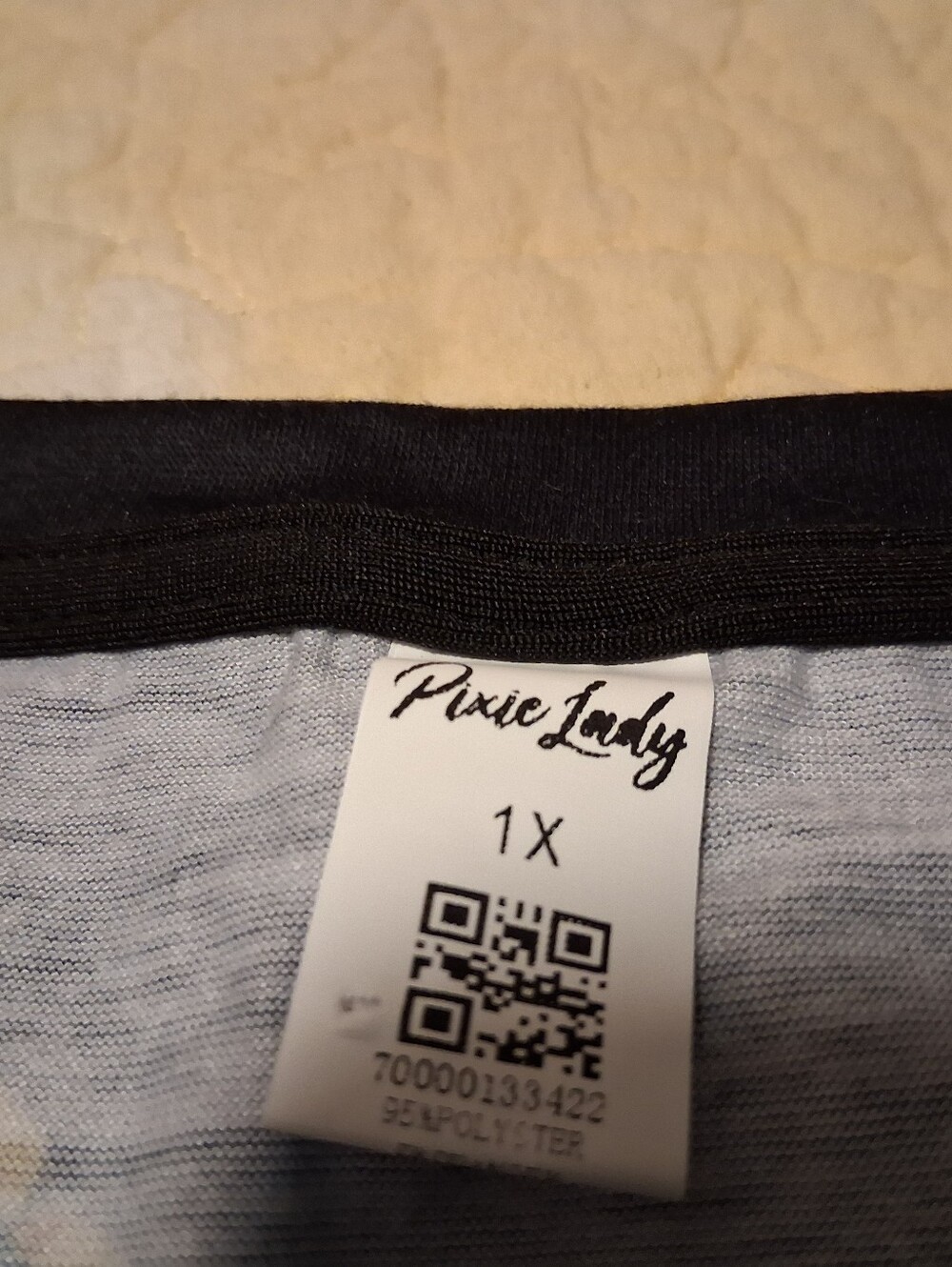 Women's Dino Print Crew Neck Short Sleeve Tee - Black, Size 1X - Picture 2 of 3